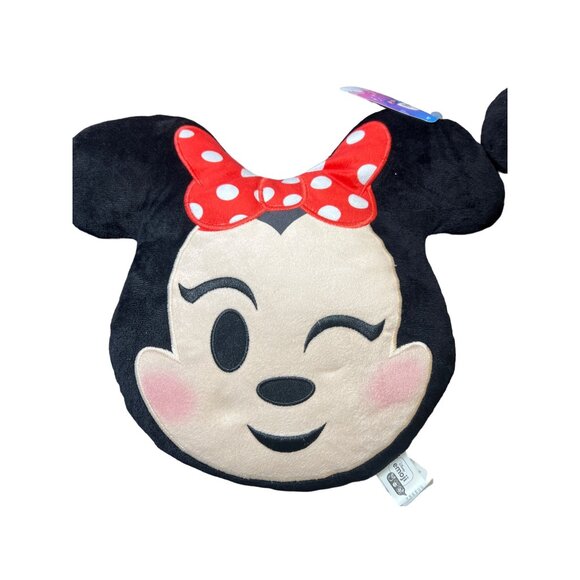 Set of 2 Disney Mickey Minnie Mouse Emoji Plush Pillows Cushions 14" NWT Wink - Picture 2 of 4